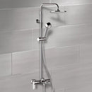 Elegance Chrome Exposed Pipe Tub and Shower System with 8" Rain Shower Head and Hand Shower - Stellar Hardware and Bath 