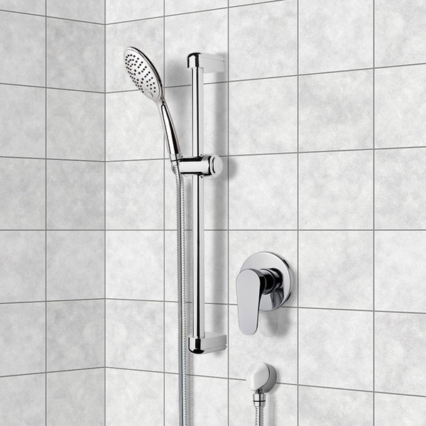 Autunno Chrome Slidebar Shower Set With Multi Function Hand Shower - Stellar Hardware and Bath 