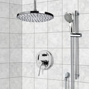 Rendino Chrome Shower System with 8" Rain Ceiling Shower Head and Hand Shower - Stellar Hardware and Bath 