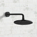 Wellness 8" Wall Mounted Rain Shower Head With Arm, Matte Black - Stellar Hardware and Bath 