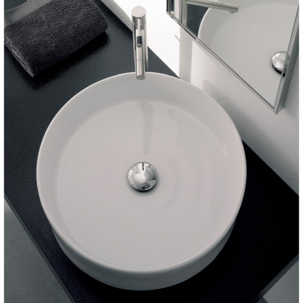 Geo Round White Ceramic Vessel Sink - Stellar Hardware and Bath 