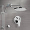 Rendino Chrome Shower System with 8" Rain Shower Head and Hand Shower - Stellar Hardware and Bath 