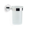 Wall Mounted Frosted Glass Toothbrush Holder with Black Brass - Stellar Hardware and Bath 