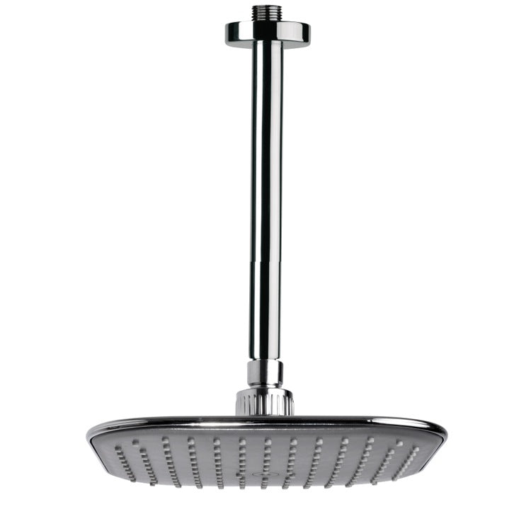 Water Therapy 8" Ceiling Mount Rain Shower Head With Arm, Chrome - Stellar Hardware and Bath 