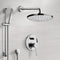 Rendino Chrome Shower System with 8" Rain Shower Head and Hand Shower - Stellar Hardware and Bath 