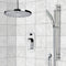 Rendino Chrome Shower System with 8" Rain Ceiling Shower Head and Hand Shower - Stellar Hardware and Bath 