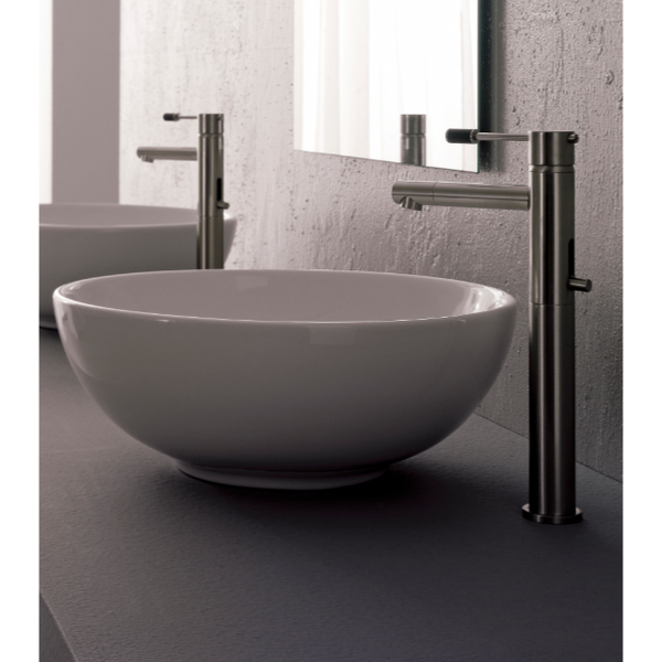 Sfera Round White Ceramic Vessel Sink - Stellar Hardware and Bath 