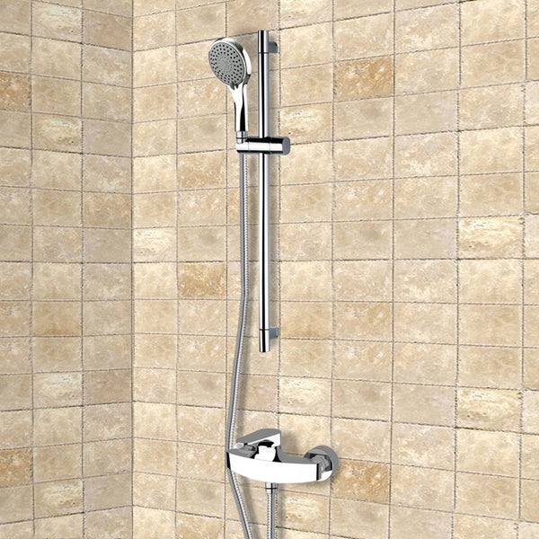 Rendino Chrome Slidebar Shower Set With Multi Function Hand Shower - Stellar Hardware and Bath 