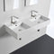 Teorema 2 Double Rectangular Ceramic Wall Mounted or Vessel Sink With Counter Space - Stellar Hardware and Bath 