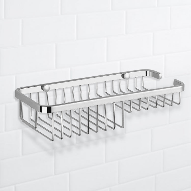 General Hotel Wall Mounted Chrome Wire Shower Basket - Stellar Hardware and Bath 