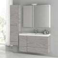 39 Inch Grey Walnut Bathroom Vanity Set - Stellar Hardware and Bath 