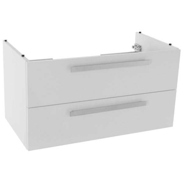 33 Inch Wall Mount Glossy White Bathroom Vanity Cabinet - Stellar Hardware and Bath 