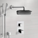 Rendino Chrome Thermostatic Shower System with 8" Rain Shower Head and Hand Shower - Stellar Hardware and Bath 