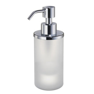 Minis Round Frosted Crystal Glass Soap Dispenser - Stellar Hardware and Bath 