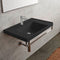 ML Wall Mounted Matte Black Ceramic Sink With Polished Chrome Towel Bar - Stellar Hardware and Bath 