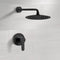 Mario Matte Black Shower Faucet Set with Rain Shower Head - Stellar Hardware and Bath 