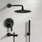 Tyga Matte Black Tub and Shower System With Rain Shower Head and Hand Shower - Stellar Hardware and Bath 