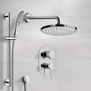 Rendino Chrome Shower System with 8" Rain Shower Head and Hand Shower - Stellar Hardware and Bath 