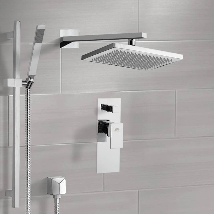 Autunno Shower System with 9.5" Rain Shower Head and Hand Shower - Stellar Hardware and Bath 