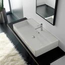 Teorema Rectangular White Ceramic Wall Mounted or Vessel Sink - Stellar Hardware and Bath 