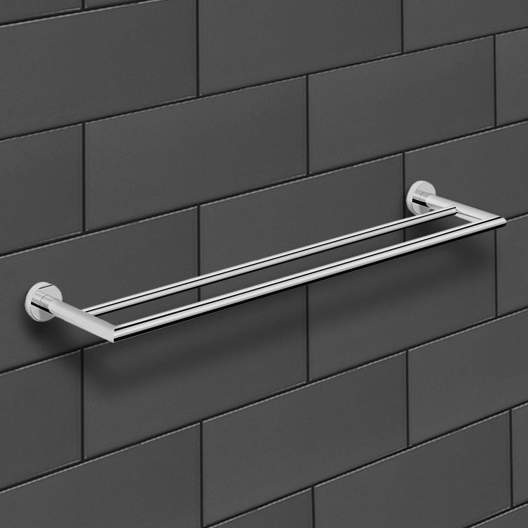 Grand Hotel 25 Inch Polished Chrome Double Towel Bar - Stellar Hardware and Bath 