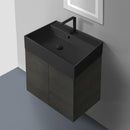 24 Inch Grey Oak Vanity Set with Matte Black Sink - Stellar Hardware and Bath 