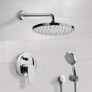 Orsino Chrome Shower System with 8" Rain Shower Head and Hand Shower - Stellar Hardware and Bath 