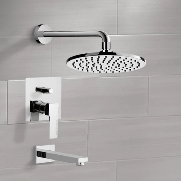 Peleo Tub and Shower Faucet Sets with 8" Rain Shower Head - Stellar Hardware and Bath 