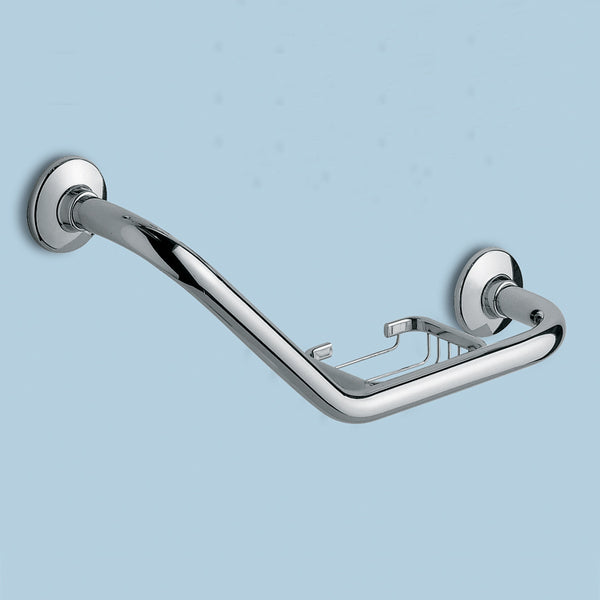 Maniglioni Chrome Grab Bar With Reversible Soap Holder - Stellar Hardware and Bath 