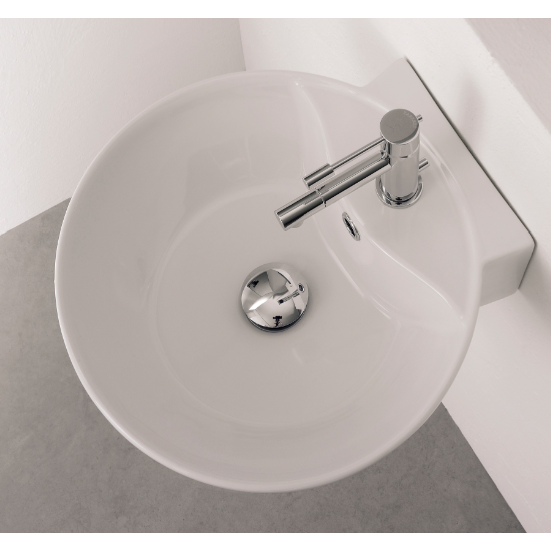 Sfera Round White Ceramic Wall Mounted or Vessel Sink - Stellar Hardware and Bath 