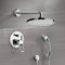 Orsino Chrome Shower System with 8" Rain Shower Head and Hand Shower - Stellar Hardware and Bath 