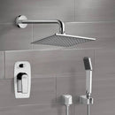 Orsino Chrome Shower System with 8" Rain Shower Head and Hand Shower - Stellar Hardware and Bath 