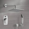 Orsino Chrome Shower System with 8" Rain Shower Head and Hand Shower - Stellar Hardware and Bath 