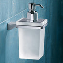 Glamour Wall Mounted Square Frosted Glass Soap Dispenser With Chrome Mounting - Stellar Hardware and Bath 