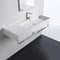 Teorema 2 Rectangular Ceramic Wall Mounted Sink With Counter Space, Towel Bar Included - Stellar Hardware and Bath 