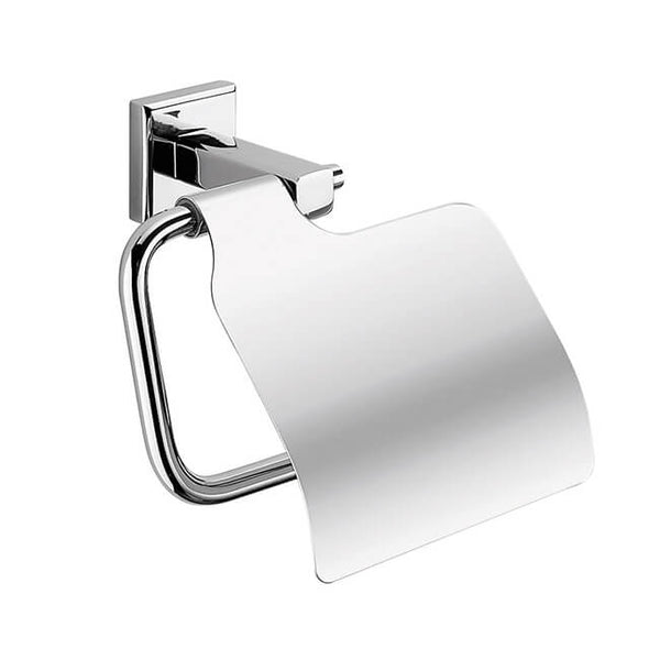 Colorado Polished Chrome Toilet Roll Holder With Cover - Stellar Hardware and Bath 