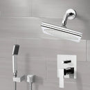 Orsino Chrome Shower System with 9" Rain Shower Head and Hand Shower - Stellar Hardware and Bath 