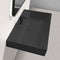 Sharp Rectangular Matte Black Ceramic Wall Mounted or Drop In Sink - Stellar Hardware and Bath 