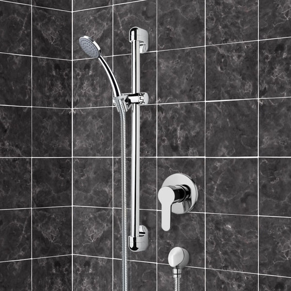 Autunno Chrome Slidebar Shower Set With Hand Shower - Stellar Hardware and Bath 