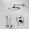 Orsino Chrome Shower System with 8" Rain Shower Head and Hand Shower - Stellar Hardware and Bath 