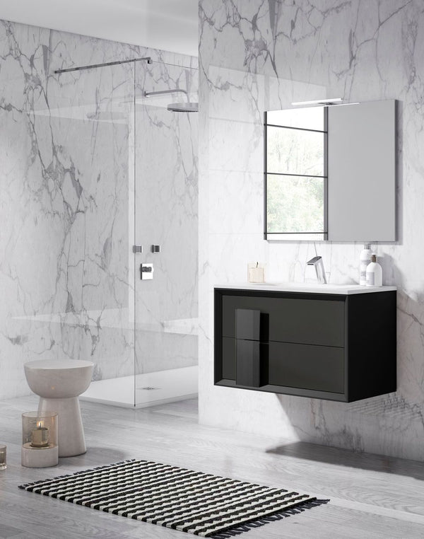 Lucena Bath 32" Grey Cristal Vanity - Stellar Hardware and Bath 