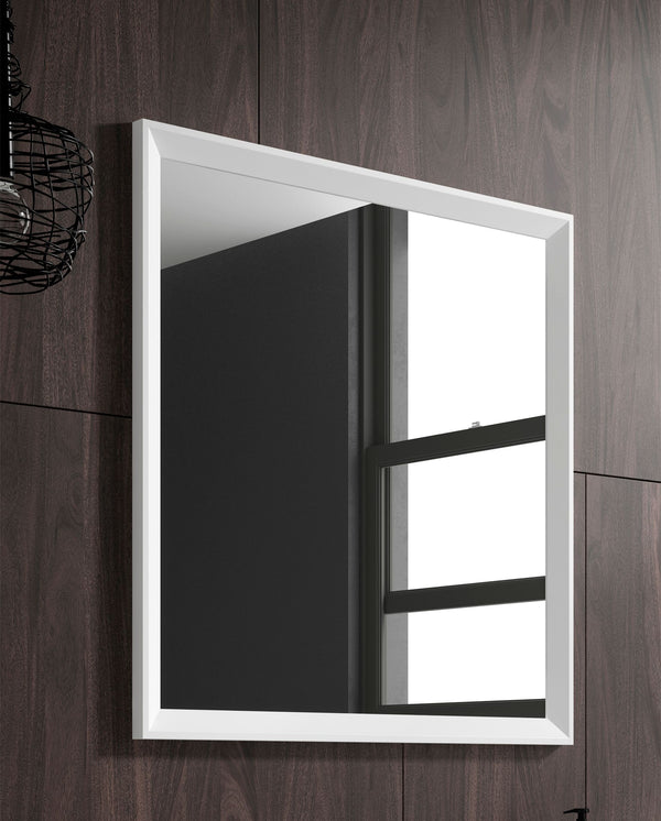Lucena Bath 32" white décor mirror - Stellar Hardware and Bath 