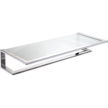 Cool Lines PL621S 
Platinum Glass Shelf With Towel Bar - Stellar Hardware and Bath 