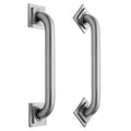 12" Deluxe Grab Bar with Contemporary Square/Diamond Flange - Stellar Hardware and Bath 