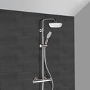 Elegance Chrome Thermostatic Exposed Pipe Shower System with 8" Rain Shower Head and Hand Shower - Stellar Hardware and Bath 