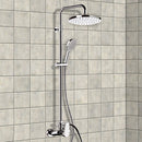 Class Line Chrome Exposed Pipe Shower System with 10" Rain Shower Head and Hand Shower - Stellar Hardware and Bath 