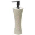 Aucuba Free Standing Soap Dispenser Made From Stone in Natural Sand Finish - Stellar Hardware and Bath 