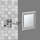 Glimmer Square Wall Mounted LED Magnifying Mirror, Hardwired - Stellar Hardware and Bath 