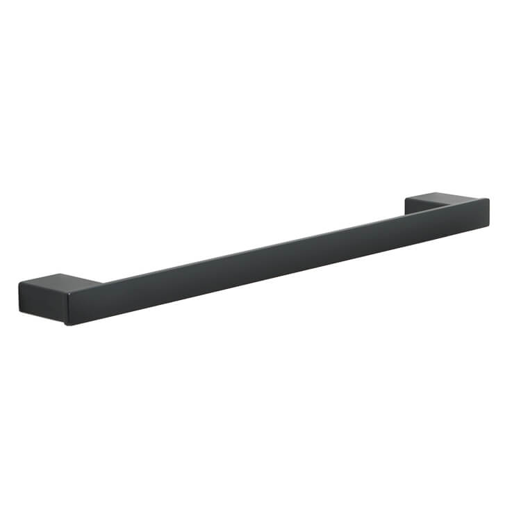 Lounge Square 18 Inch Towel Bar In Matte Black - Stellar Hardware and Bath 