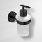 General Hotel Matte Black Wall Mounted Frosted Glass Soap Dispenser - Stellar Hardware and Bath 